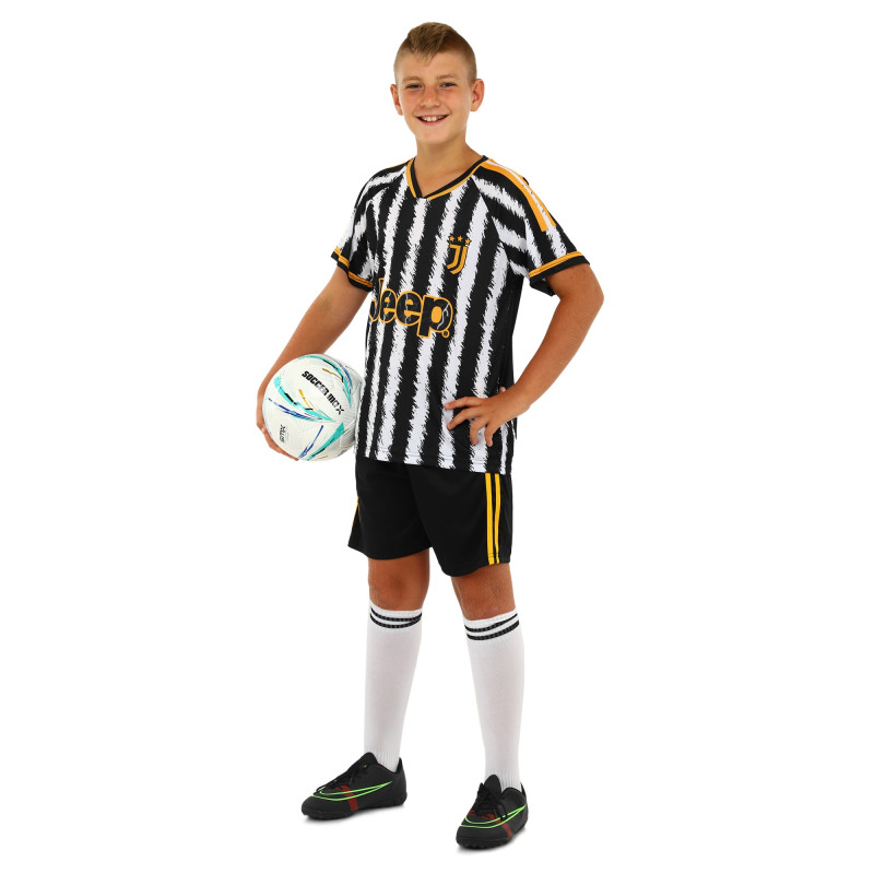 Форма футбольна дитяча із символікою футбольного клубу JUVENTUS домашня 2024 SP-Sport CO-7193 XS-XL білий-чорний