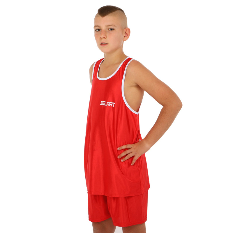 Форма боксерська дитяча майка та шорти ZELART CO-8943 S-XL кольори в асортименті