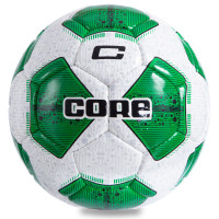 М'яч футбольний CORE COMPETITION PLUS CR-005 №5 PU білий-зелений