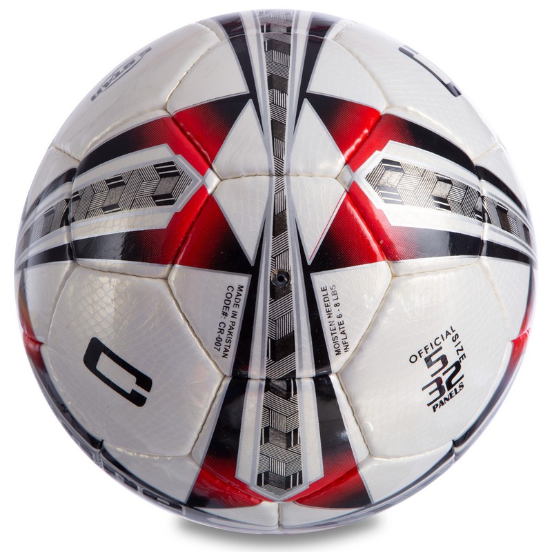 М'яч футбольний CORE CRYSTAL 5 STAR CR-007 №5 PU білий-червоний