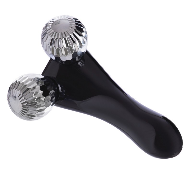 Масажер роликовий для обличчя та тіла 3D ліфтинг ручний 2 кульки SP-Planeta 3D Massager CX-301 чорний-сірий