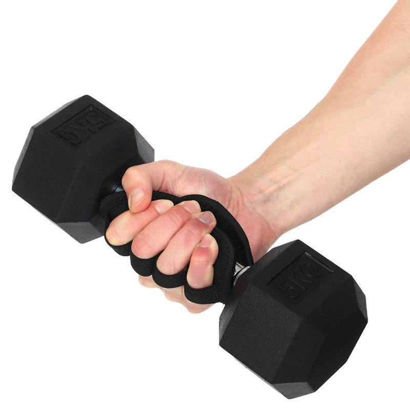 Накладки атлетичні нековзкі Грипад GRIPAD WorkOut ROUND HAND PROTECTION EZOUS D-02 чорний
