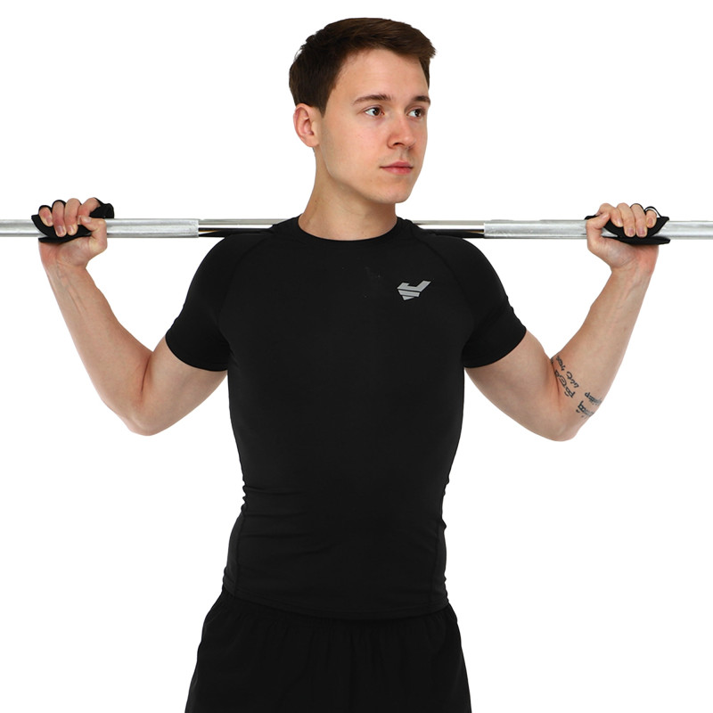 Накладки атлетичні нековзкі Грипад GRIPAD WorkOut ROUND HAND PROTECTION EZOUS D-02 чорний