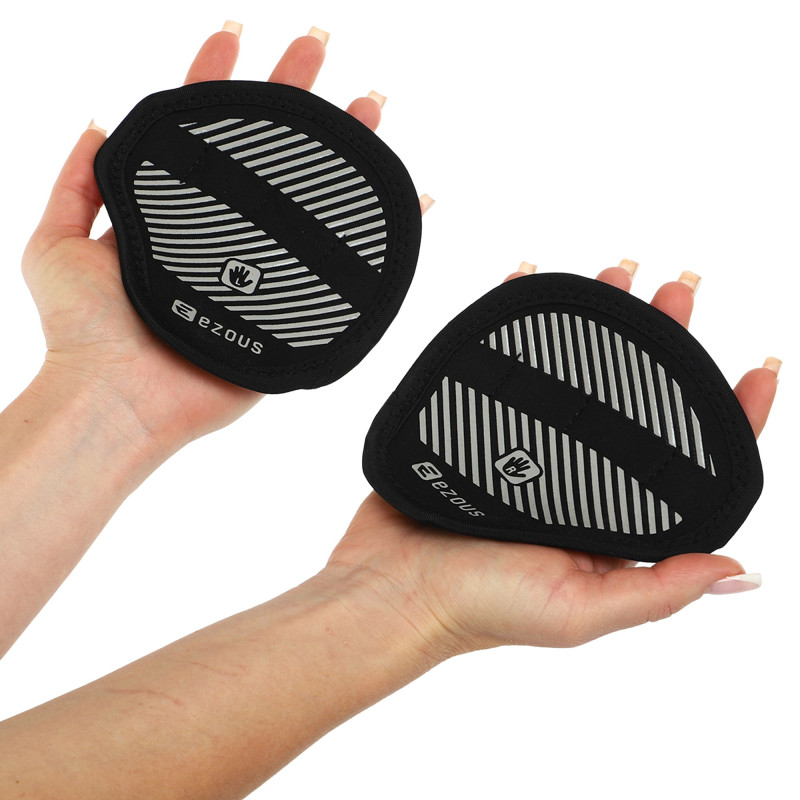 Накладки атлетичні нековзкі Грипад GRIPAD WorkOut ROUND HAND PROTECTION EZOUS D-02 чорний