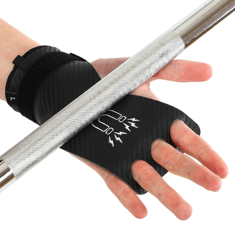 Гімнастичні накладки рукавички для турніка 3 HOLE CARBON HAND GRIPS EZOUS D-15 2шт розмір S-L чорний