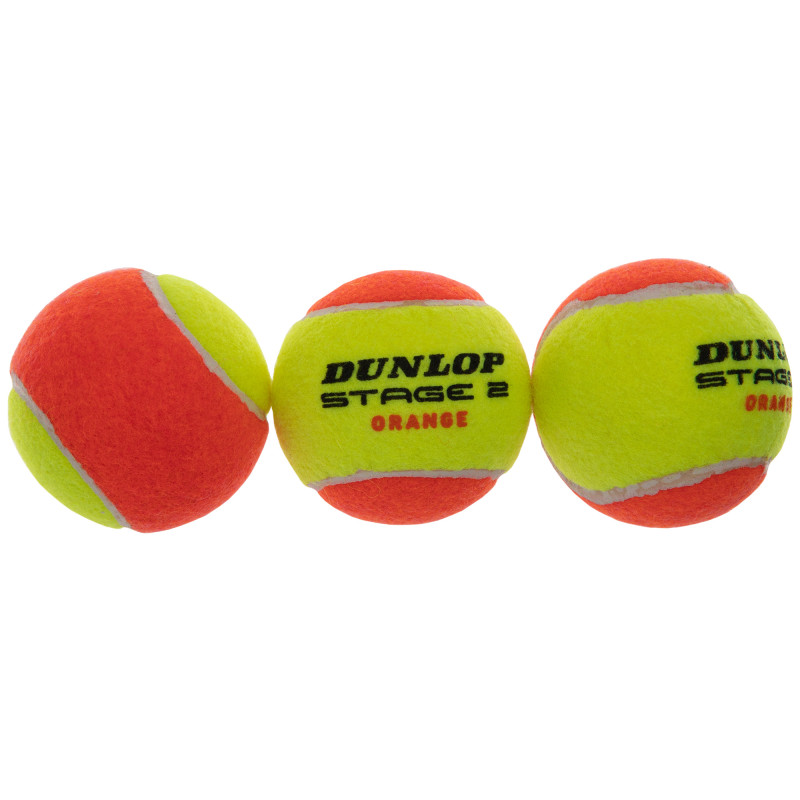 М'ячі для великого тенісу DUNLOP STAGE 2 ORANGE DL601339 3шт салатовий- помаранчевий