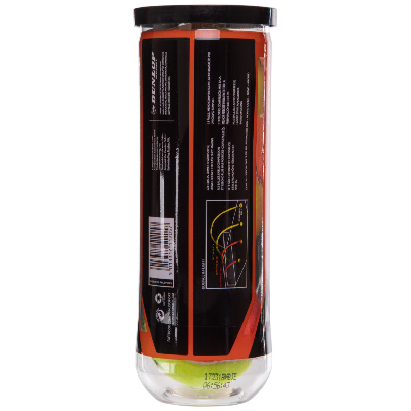 М'ячі для великого тенісу DUNLOP STAGE 2 ORANGE DL601339 3шт салатовий- помаранчевий