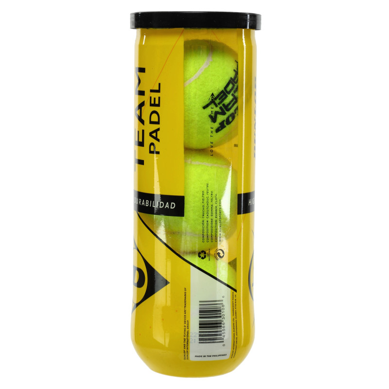 М'ячі для великого тенісу DUNLOP TEAM PADEL DL601385 3шт салатовий