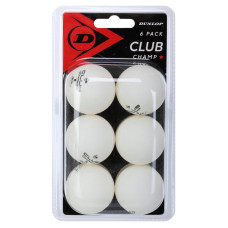 Набір м'ячів для настільного тенісу DUNLOP DL679345 CLUB CHAMP 6шт білий