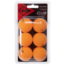 Набір м'ячів для настільного тенісу DUNLOP CLUB CHAMP 40+ DL679350 6шт помаранчевий