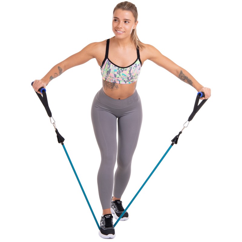 Еспандер багатофункціональний для фітнесу 9 джгутів Resistance Band Zelart DT-1002 у чохлі різнокольоровий