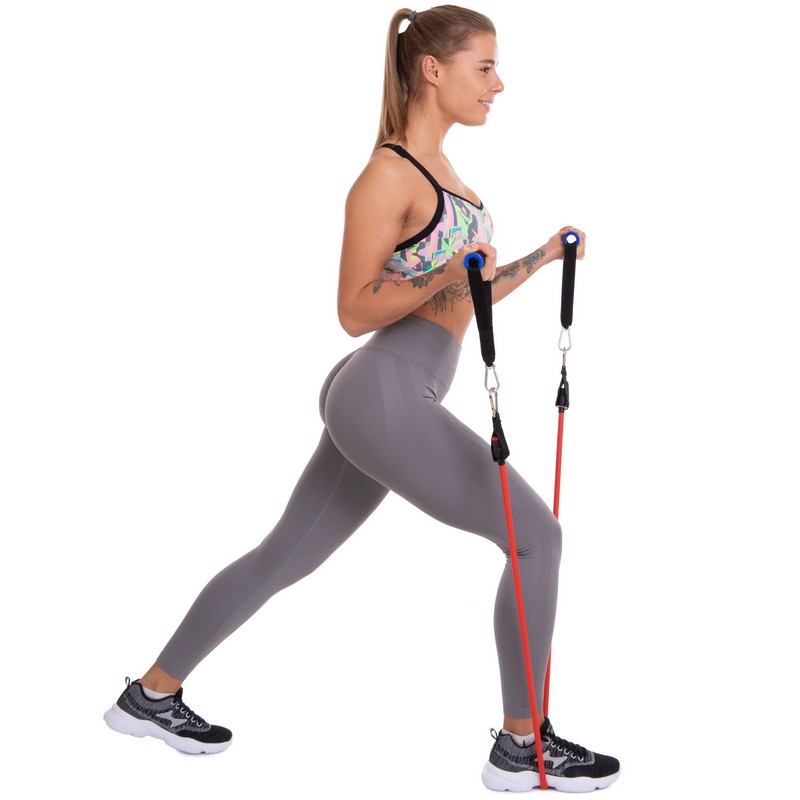 Еспандер багатофункціональний для фітнесу 9 джгутів Resistance Band Zelart DT-1002 у чохлі різнокольоровий