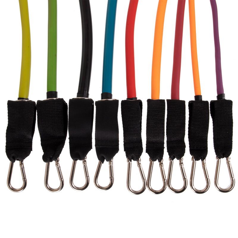 Еспандер багатофункціональний для фітнесу 9 джгутів Resistance Band Zelart DT-1002 у чохлі різнокольоровий