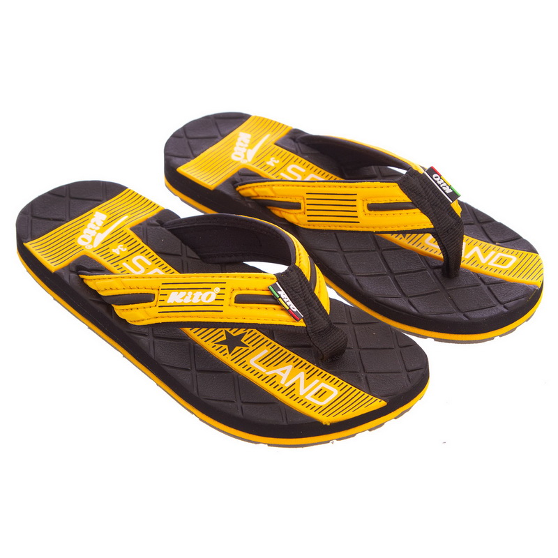 В'єтнамки для хлопчиків KITO EC4211-YELLOW розмір 31-34 чорний-жовтий
