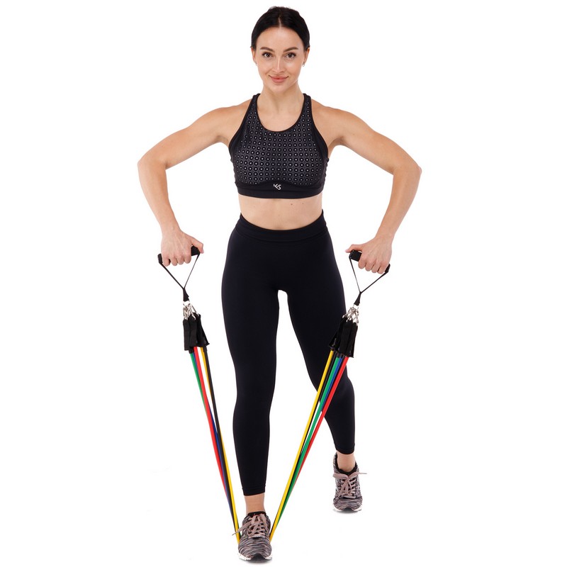 Еспандер Resistance Band багатофункціональний 5 джгутів CIMA ET-7912 у чохлі різнокольоровий