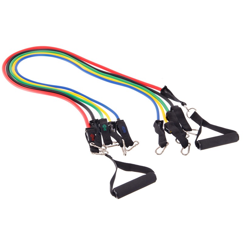 Еспандер Resistance Band багатофункціональний 5 джгутів CIMA ET-7912 у чохлі різнокольоровий