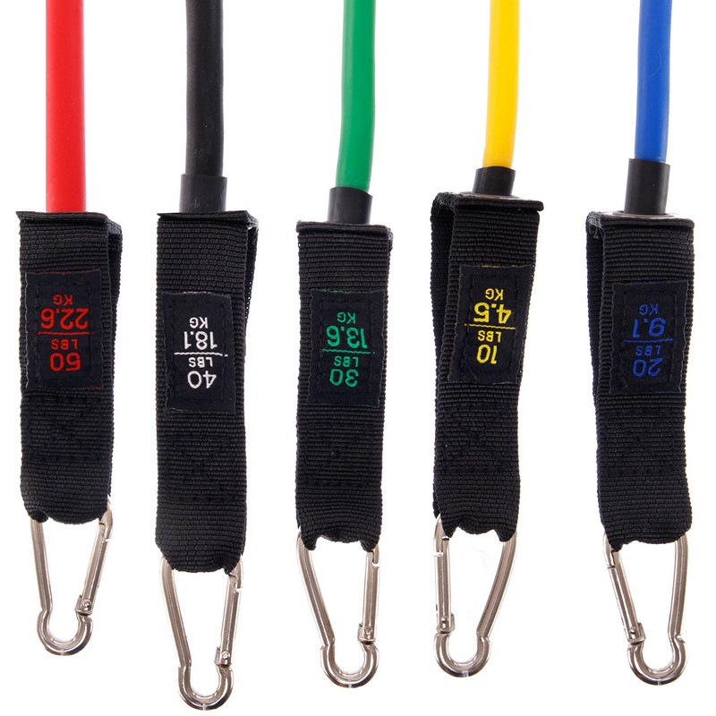 Еспандер Resistance Band багатофункціональний 5 джгутів CIMA ET-7912 у чохлі різнокольоровий