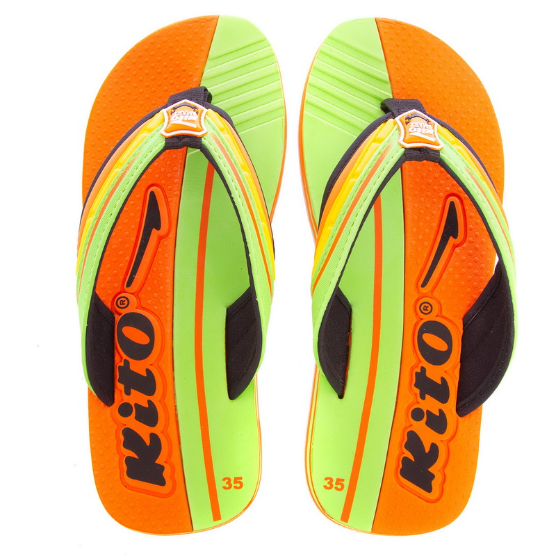 В'єтнамки для хлопчиків KITO ETGC9275-ORANGE розмір 32-35 помаранчевий-салатовий