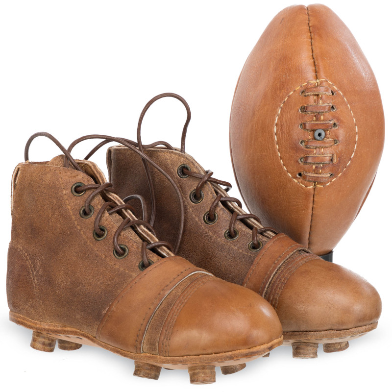 Бути футбольні або регбі Retro Vintage Style Leather коричневі вінтажні декор для дому або вінтажної футбольної кімнати F-0257 розмір 19х11см