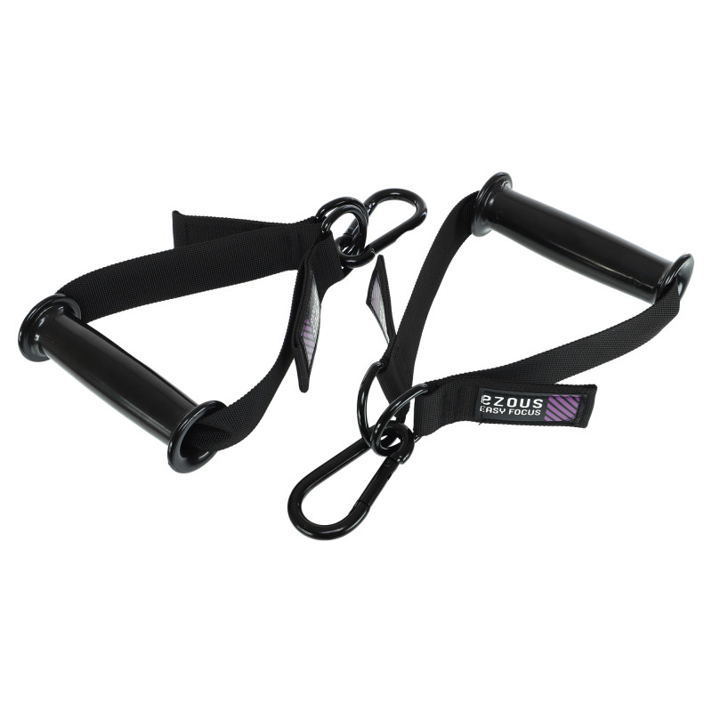 Ручки з карабінами для тяги рукоятки для тренажерів XTREME HANDLES EZOUS F-08-E 2шт чорний