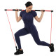 Палка гимнастическая с эспандерами Gym Stick для фитнеса SP-Sport F-931 1,3м чорний-червоний