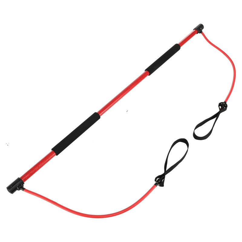 Палка гимнастическая с эспандерами Gym Stick для фитнеса SP-Sport F-931 1,3м чорний-червоний