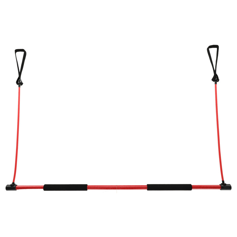 Палка гимнастическая с эспандерами Gym Stick для фитнеса SP-Sport F-931 1,3м чорний-червоний