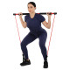 Палка гимнастическая с эспандерами Gym Stick для фитнеса SP-Sport F-932 1м чорний-червоний