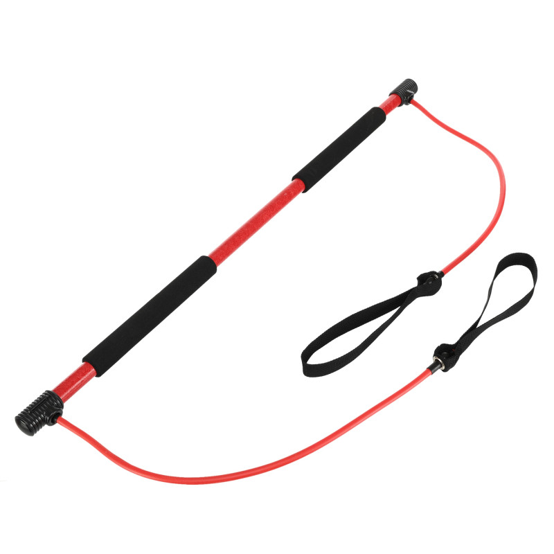 Палка гимнастическая с эспандерами Gym Stick для фитнеса SP-Sport F-932 1м чорний-червоний