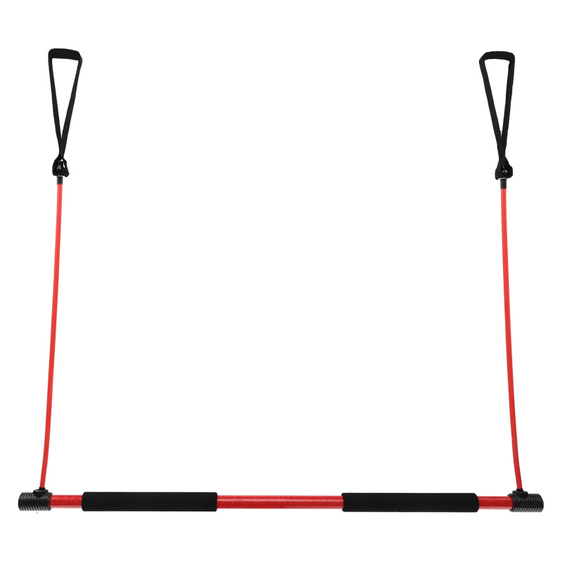 Палка гимнастическая с эспандерами Gym Stick для фитнеса SP-Sport F-932 1м чорний-червоний