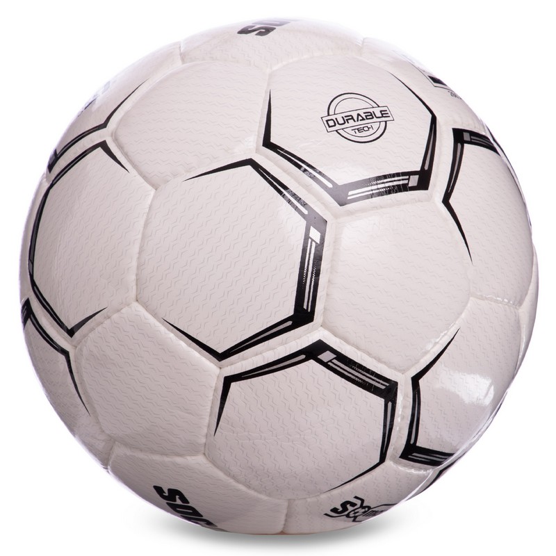 М'яч футбольний SOCCERMAX FIFA FB-0001 №5 PU білий-чорний