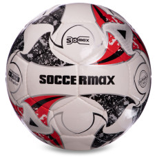 М'яч футбольний SOCCERMAX FIFA FB-0003 №5 PU білий-сірий-червоний