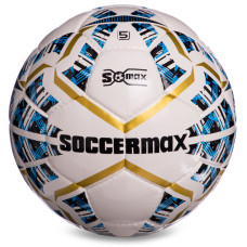 М'яч футбольний SOCCERMAX IMS FB-0004 №5 PU білий-синій-золотий