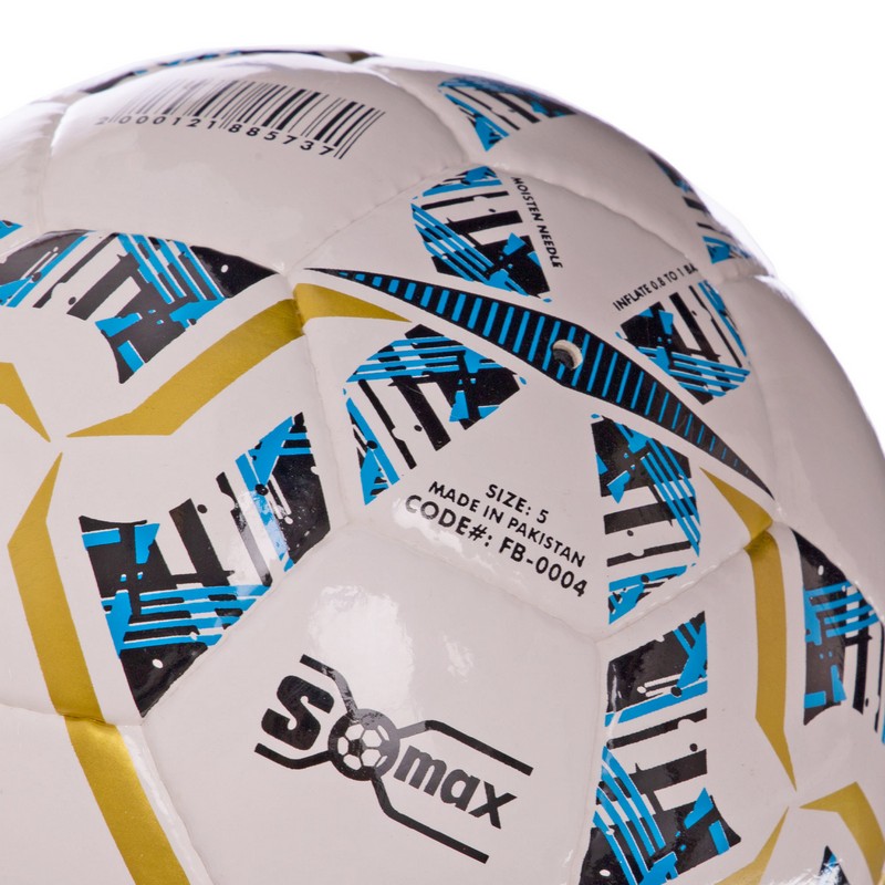 М'яч футбольний SOCCERMAX IMS FB-0004 №5 PU білий-синій-золотий