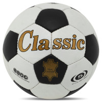 М'яч футбольний BALLONSTAR CLASSIC FB-0045 Leather №5 білий-чорний