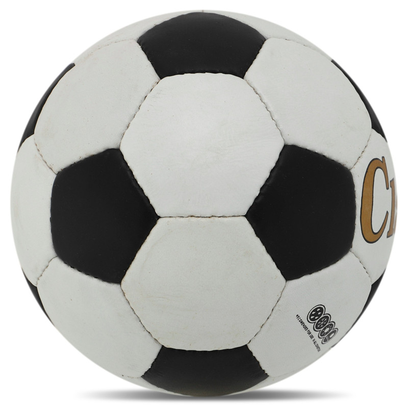 М'яч футбольний BALLONSTAR CLASSIC FB-0045 Leather №5 білий-чорний