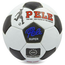 М'яч футбольний PELE Super BALLONSTAR FB-0174 №5 PU білий-чорний