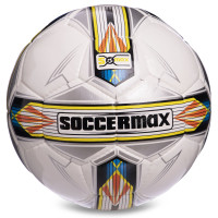 М'яч футбольний SOCCERMAX FIFA FB-0176 №5 PU білий-сірий-жовтий