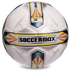 М'яч футбольний SOCCERMAX FIFA FB-0176 №5 PU білий-сірий-жовтий