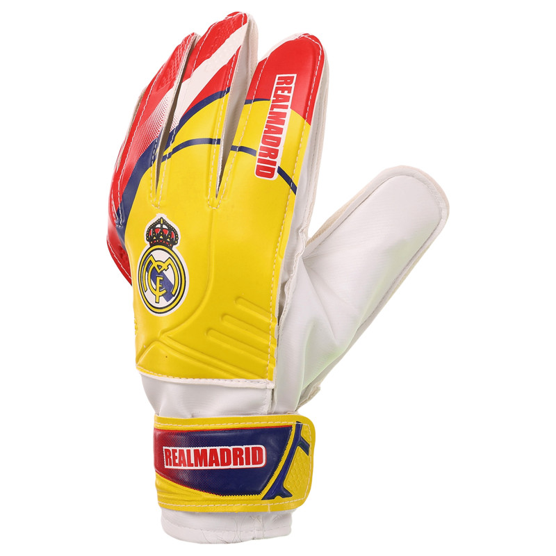 Рукавиці воротарські BALLONSTAR із символікою футбольного клубу REAL MADRID FB-0187-9 розмір 7-10 червоний-жовтий