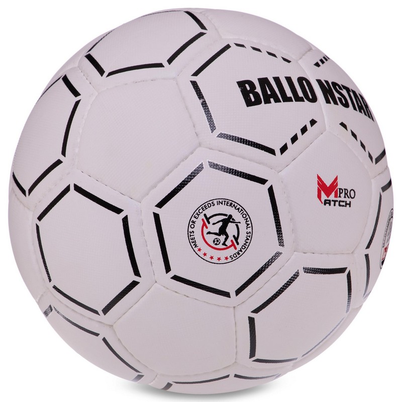 М'яч футбольний HYBRID BALLONSTAR FB-3130 №5 PU білий-чорний