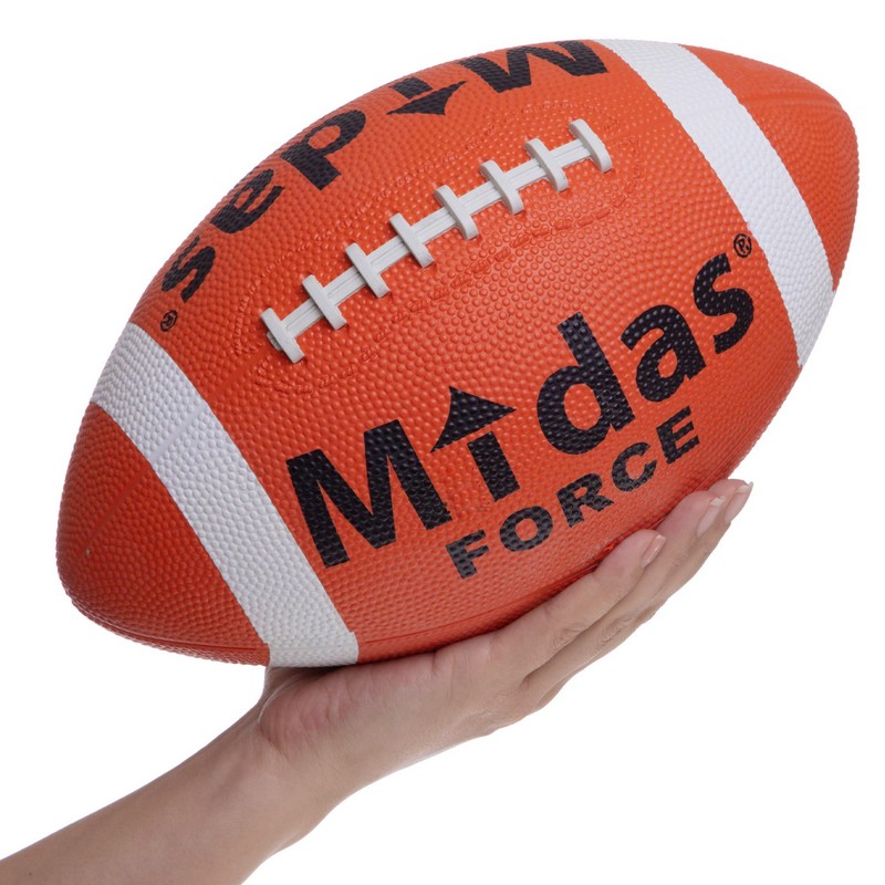 М'яч для американського футболу гумовий Senior Midas force FB-3715 №9 помаранчевий