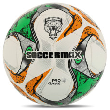 М'яч футбольний професійний SOCCERMAX FB-4069 №5 PU білий-зелений
