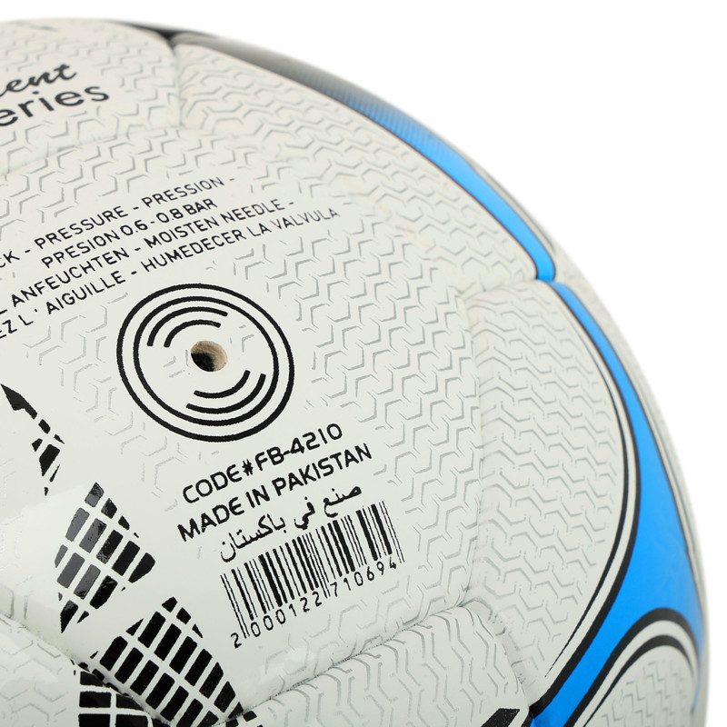 М'яч футбольний професійний SOCCERMAX FB-4210 №5 PU білий-синій