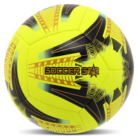 М'яч футбольний гібридна зшивка HYBRID SOCCER STAR FB-4467 №5 PU жовтий-чорний