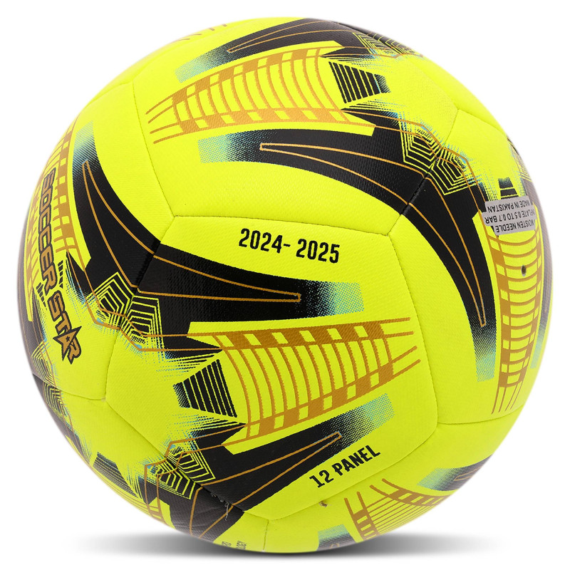 М'яч футбольний гібридна зшивка HYBRID SOCCER STAR FB-4467 №5 PU жовтий-чорний