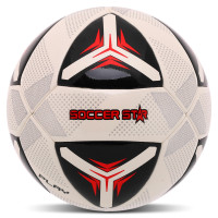 М'яч футбольний HYBRID SOCCER STAR FB-4471 №5 PU білий-червоний