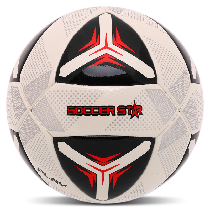 М'яч футбольний HYBRID SOCCER STAR FB-4471 №5 PU білий-червоний