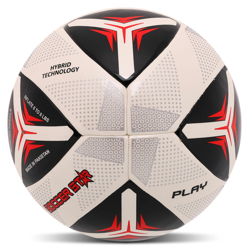 М'яч футбольний HYBRID SOCCER STAR FB-4471 №5 PU білий-червоний