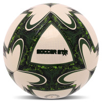 М'яч футбольний HYBRID SOCCER STAR TO-TOWN FB-4491 №5 PU білий-зелений